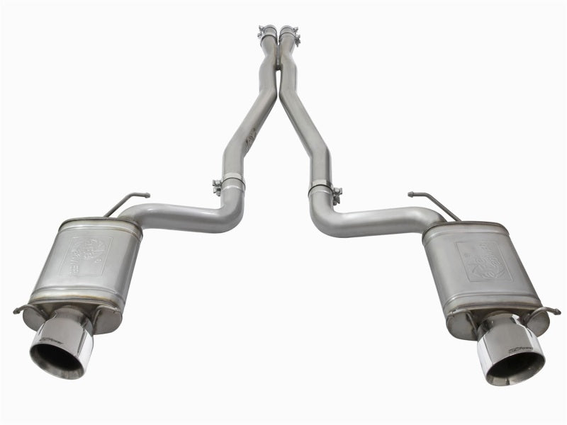 aFe Mach Force-Xp 3in CB Stainless Steel Dual Exhaust System w/Polished Tips 09-15 Cadillac CTS-V Catback aFe