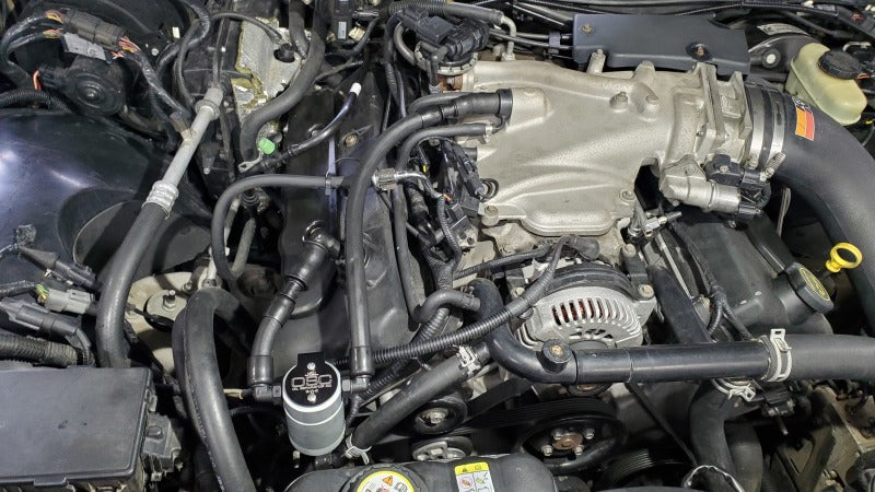 J&L 03-04 Mercury Marauder Passenger Side Oil Separator 3.0 - Clear Anodized Oil Separators J&L