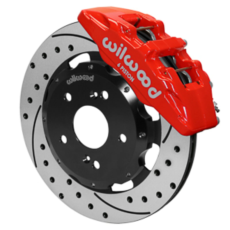 Wilwood 02-06 Acura RSX Drilled & Slotted Front Rotor Kit - Red Calipers Big Brake Kits Wilwood