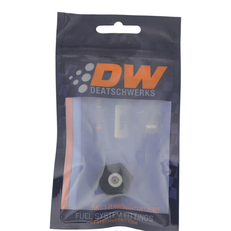 DeatschWerks 8AN ORB Male Plug Fitting with 1/8in NPT Gauge Port - Anodized Matte Black Fittings DeatschWerks