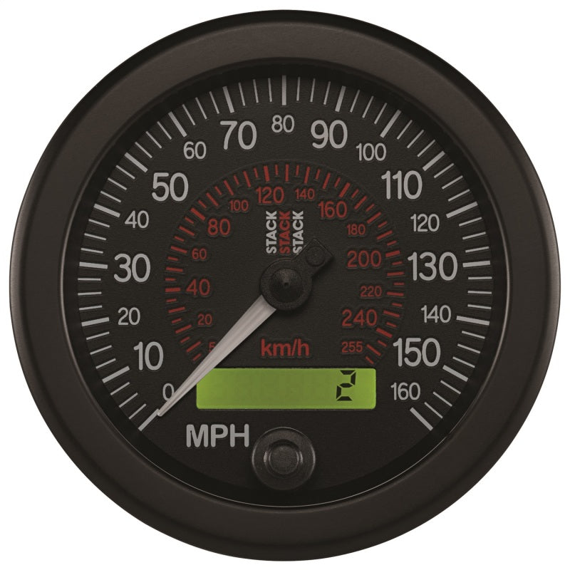 Autometer Stack Instruments 88MM 0-160 MPH / 260 KM/H Programmable Speedometer - Black Gauges AutoMeter