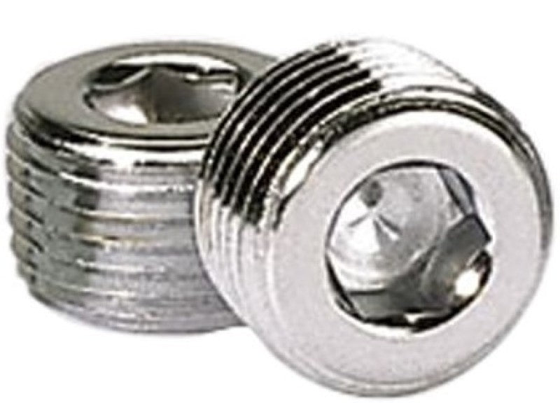 Moroso Chrome Plated Pipe Plugs - 1/2in NPT Thread - 2 Pack Hardware - Singles Moroso