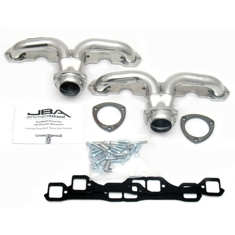 JBA 57-74 Chevrolet Corvette 265-400 SBC 1-5/8in Primary Silver Ctd Tight Tuck Header Headers & Manifolds JBA