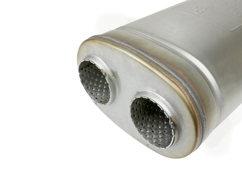 aFe MACH Force-Xp Muffler 2-1/2 IN Dual Inlet/Dual Outlet 5 IN H x 8 IN W x 18 IN L - Oval Body Muffler aFe