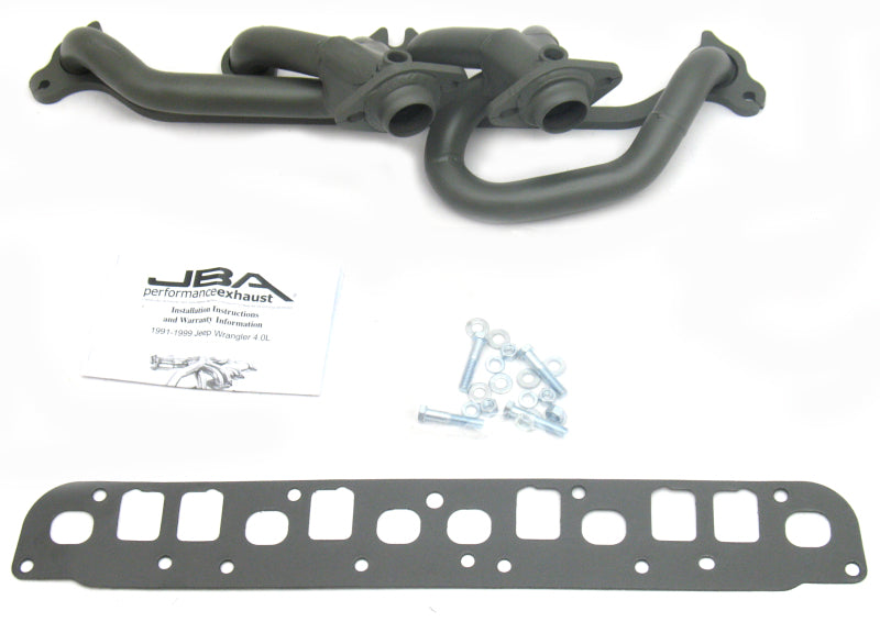 JBA 00-06 Jeep Wrangler 4.0L 1-1/2in Primary Ti Ctd Cat4Ward Header Headers & Manifolds JBA