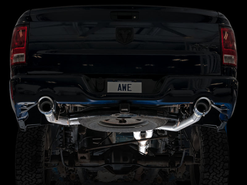 AWE Tuning 09-18 RAM 1500 5.7L (w/Cutouts) 0FG Dual Rear Exit Cat-Back Exhaust - Chrome Silver Tips Catback AWE Tuning
