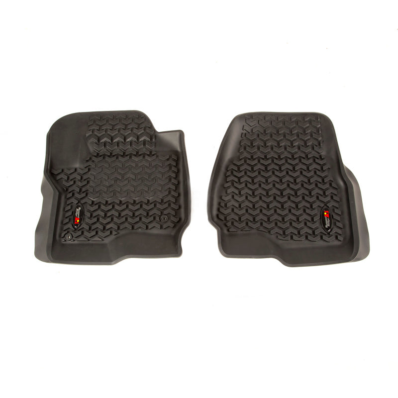 Rugged Ridge Floor Liner Front Black 2017-2018 Ford F-250 / F-350 / F-450 / F-550 Regular Floor Mats - Rubber Rugged Ridge
