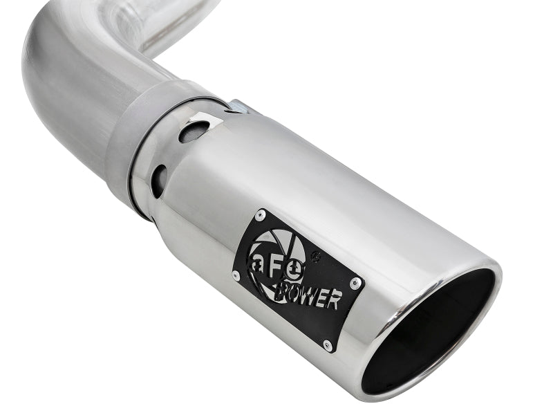 aFe Large Bore-HD 4in 409 SS DPF-Back Exh 18-19 Ford F-150 V6-3.0L (td) w/ Polished Tip DPF Back aFe