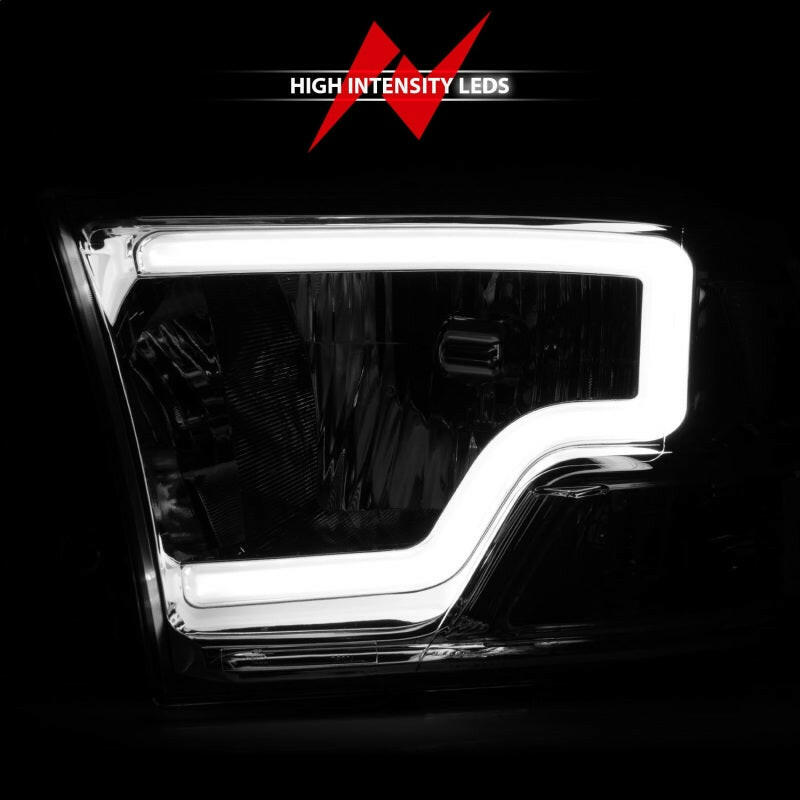 ANZO 2009-2018 Dodge Ram 1500/ 2500/ 3500 Crystal Headlights w/ Light Bar Chrome Housing Headlights ANZO