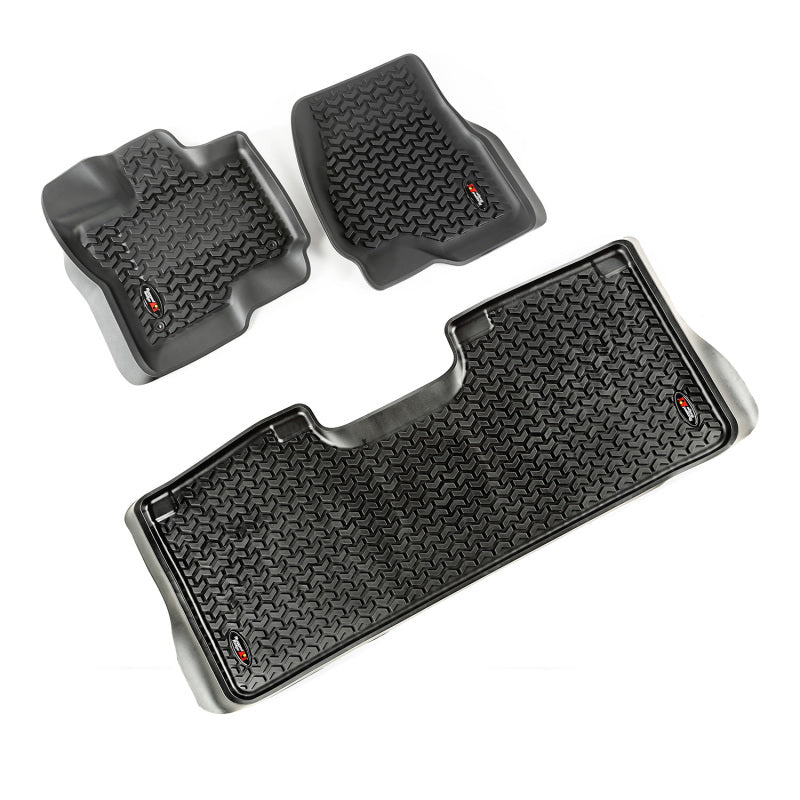 Rugged Ridge Floor Liner Front/Rear Black 2015-2017 Ford F-150 / Raptor Floor Mats - Rubber Rugged Ridge
