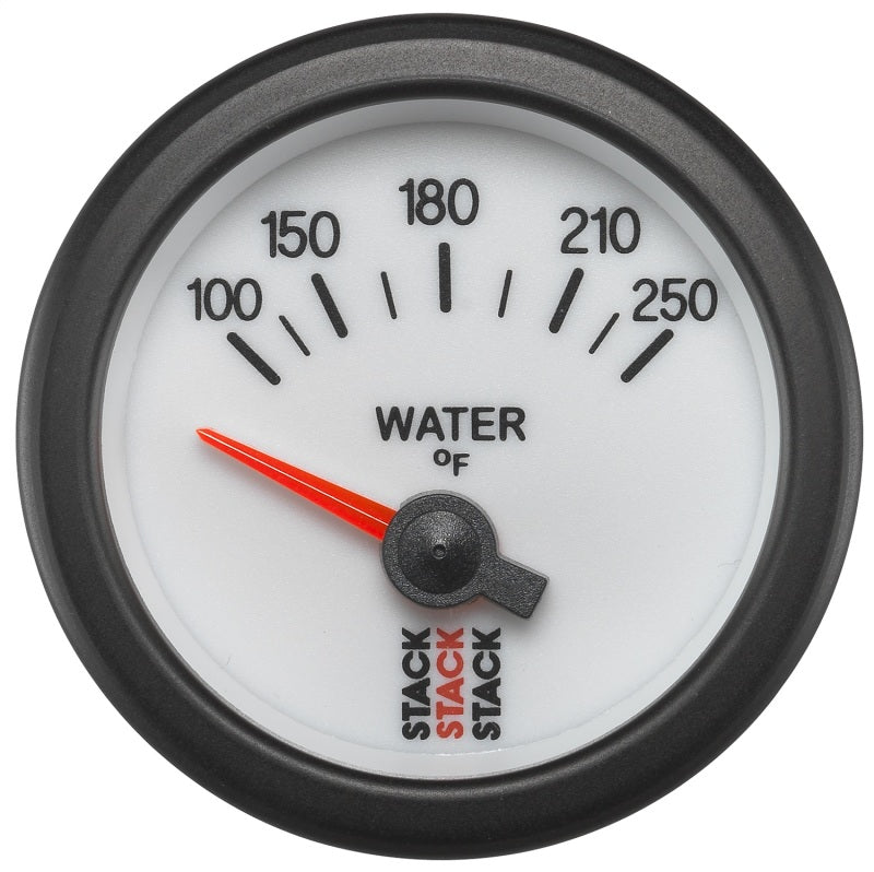 Autometer Stack 52mm 100-250 Deg F 1/8in NPTF Electric Water Temp Gauge - White Gauges AutoMeter