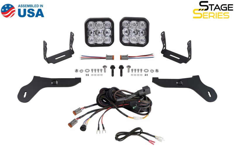 Diode Dynamics 17-20 Ford Raptor SS5 Bumper LED Pod Light Kit Sport - White Combo Light Bars & Cubes Diode Dynamics