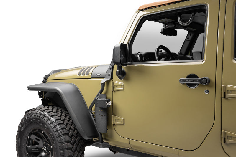 Go Rhino 07-18 Jeep Wrangler JK/JKU Front Fender Jack Mount for Hi-Lift Jack - Tex. Blk Jacks Go Rhino