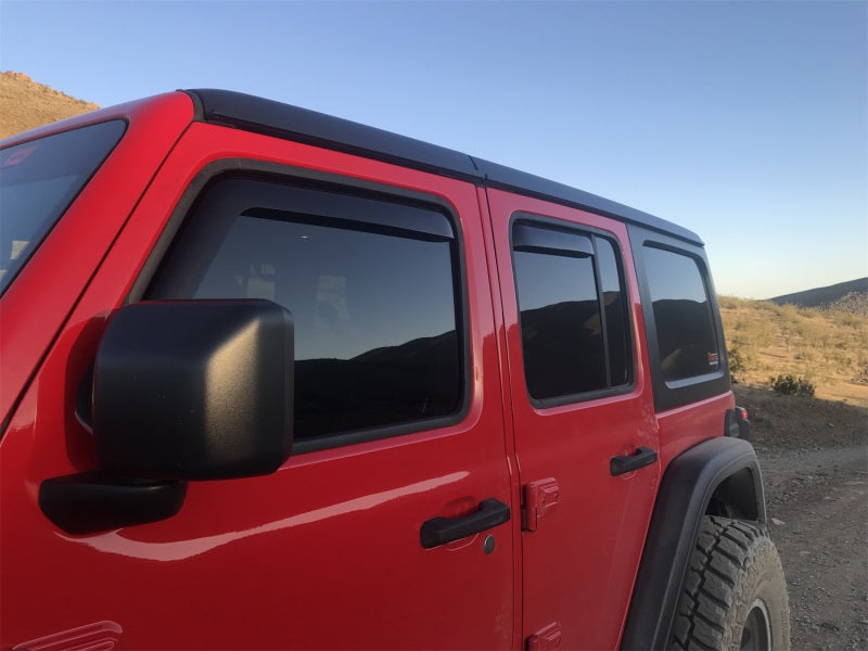 EGR 2018 Jeep Wrangler JL SlimLine In-Channel WindowVisors Set of 4 - Matte Black Wind Deflectors EGR