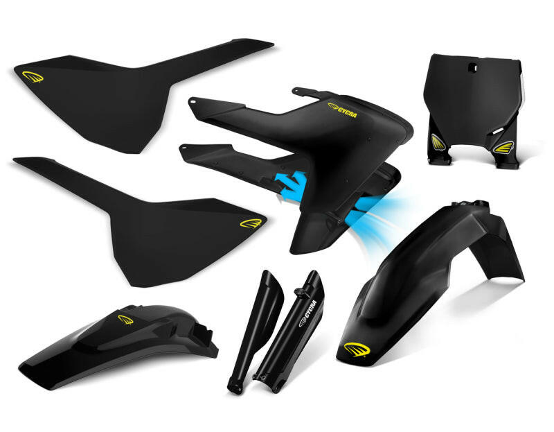 Cycra 16-18 Husqvarna FC250 Powerflow Body Kit - Black Plastics Cycra