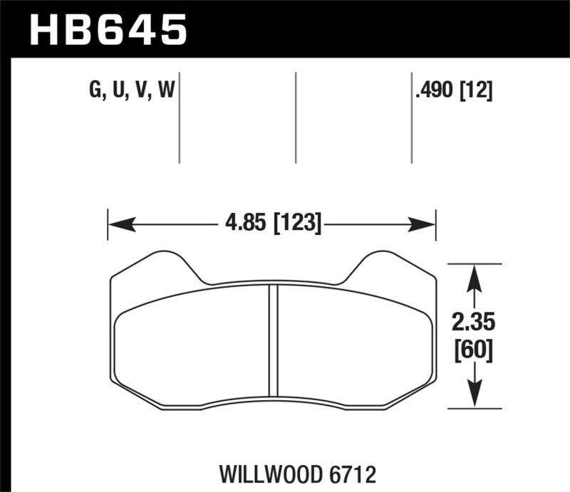Hawk Wilwood 6712 Calipers DTC-50 Brake Pads Brake Pads - Racing Hawk Performance