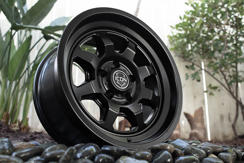 ICON Nuevo 17 X 8.5 6 X 135 6mm Offset 5in BS Satin Black Wheels - Cast ICON