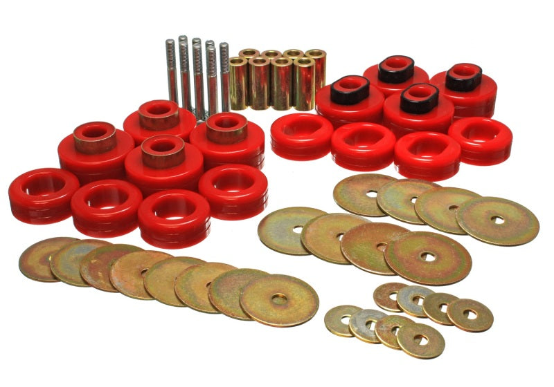 Energy Suspension Cab Mount Set - Club Cab - Red Bushing Kits Energy Suspension