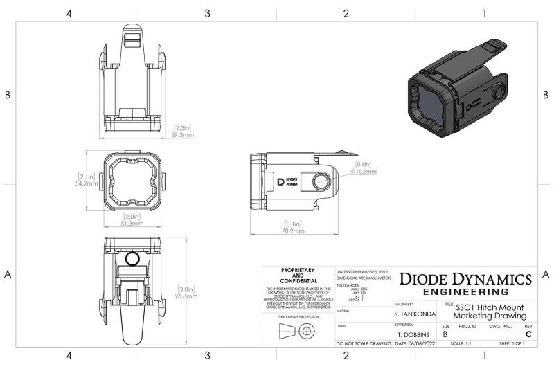 Diode Dynamics 2022+ Ford Maverick C1 Sport Hitch Mount LED Pod Reverse Kit Light Accessories and Wiring Diode Dynamics