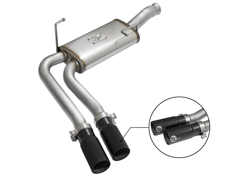 aFe Rebel Series CB Middle-Side Exit SS Exhaust w/ Black Tips 09-16 GM Silverado/Sierra V6/V8 Catback aFe