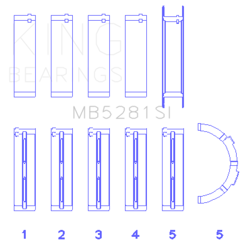 King Engine Bearings Ford 281CI 4.6L V8 (Size +0.25) Main Bearing Set Bearings King Engine Bearings