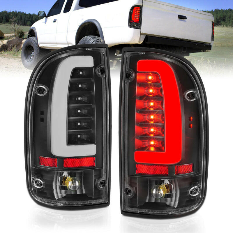 ANZO 95-00 Toyota Tacoma LED Taillights Black Housing Clear Lens (Pair) Tail Lights ANZO