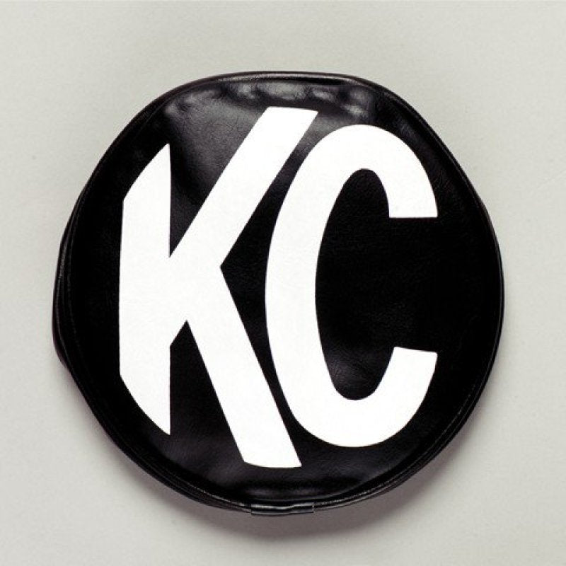 KC HiLiTES 6in. Round Soft Cover (Pair) - Black w/White KC Logo Light Covers and Guards KC HiLiTES
