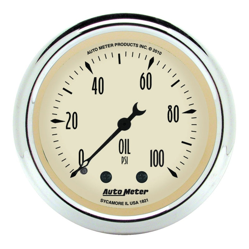 AutoMeter Gauge Kit 5 Pc. 3-1/8in. & 2-1/16in. Mech. Speedo. Wtmp & Oilp Antq Beige Gauges AutoMeter
