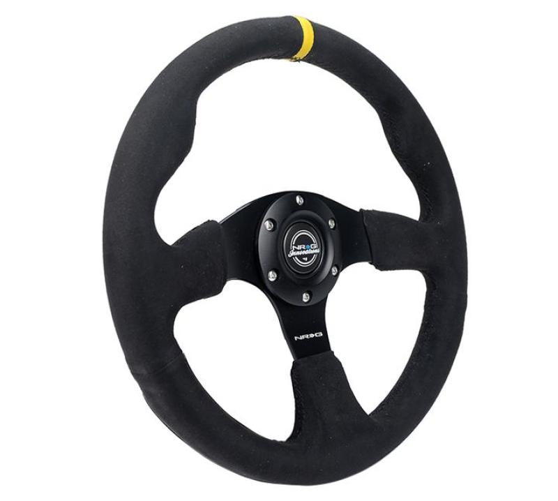 NRG Reinforced Steering Wheel (320mm) Alcantara Steering Wheel w/ Black Stitching Steering Wheels NRG