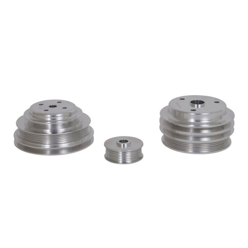 BBK 85-97 GM Truck 305 350 Underdrive Pulley Kit - Lightweight CNC Billet Aluminum (3pc) Pulleys - Crank, Underdrive BBK
