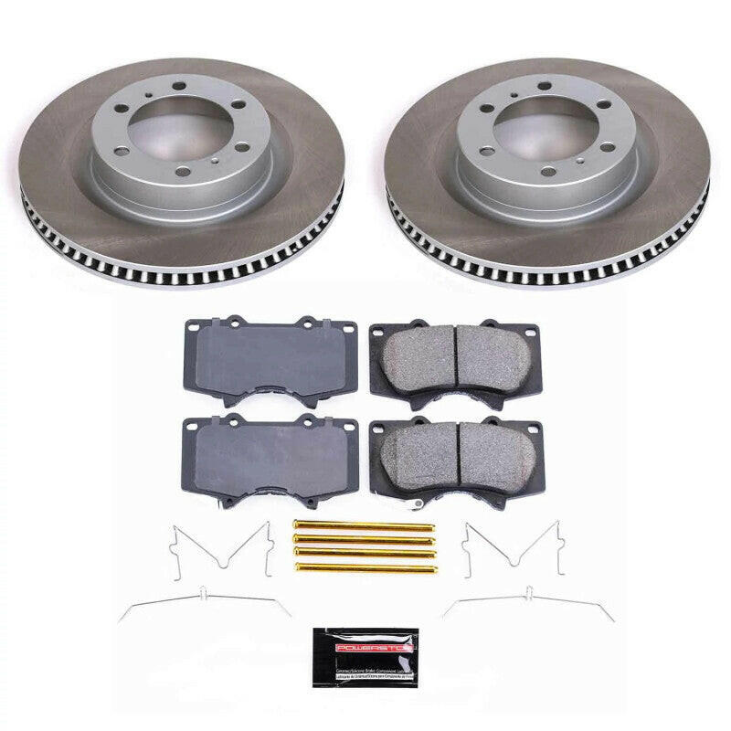 Power Stop 10-23 Toyota 4Runner Front Semi-Coated Rotor Kit Brake Kits - Performance Blank PowerStop