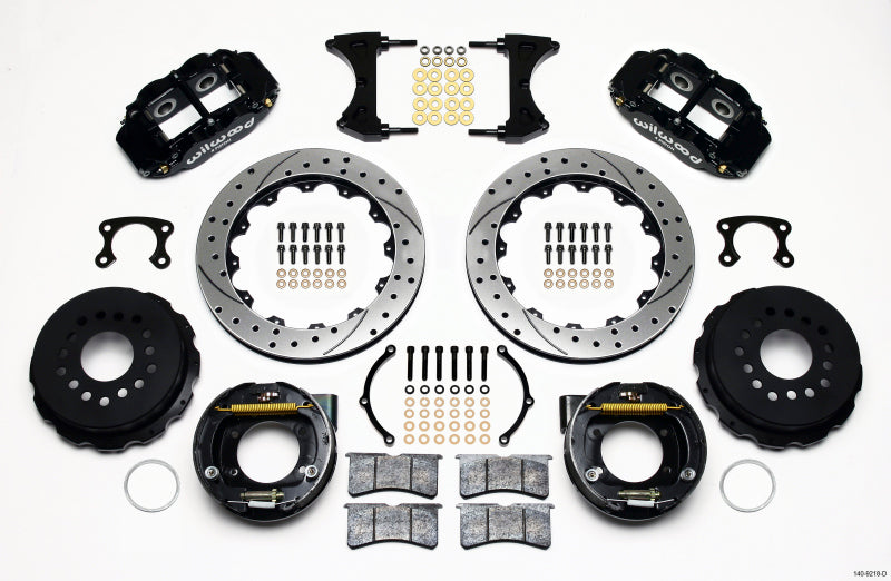 Wilwood Narrow Superlite 4R Rear P-Brk Kit 12.88in Drilled Big Ford New Style 2.36in Offset Big Brake Kits Wilwood