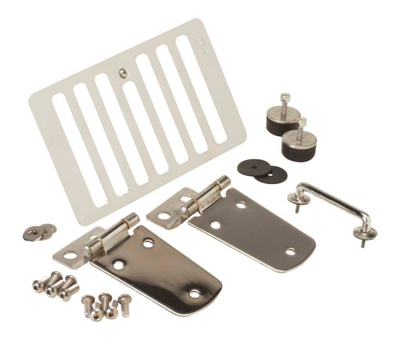 Kentrol 98-06 Jeep Wrangler TJ Hood Kit Without Hood Catch - Polished Silver Hoods Kentrol