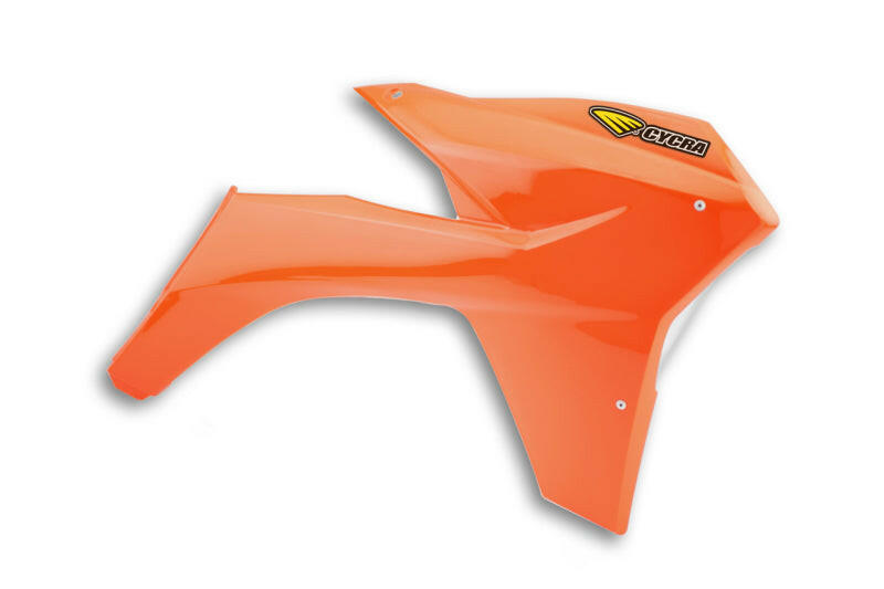 Cycra 11-13 KTM 125-500 SX/XC/SX-F/XC-F/XC-W/XCF-W/EXC-F Powerflow Radiator Shrouds - Orange Plastics Cycra