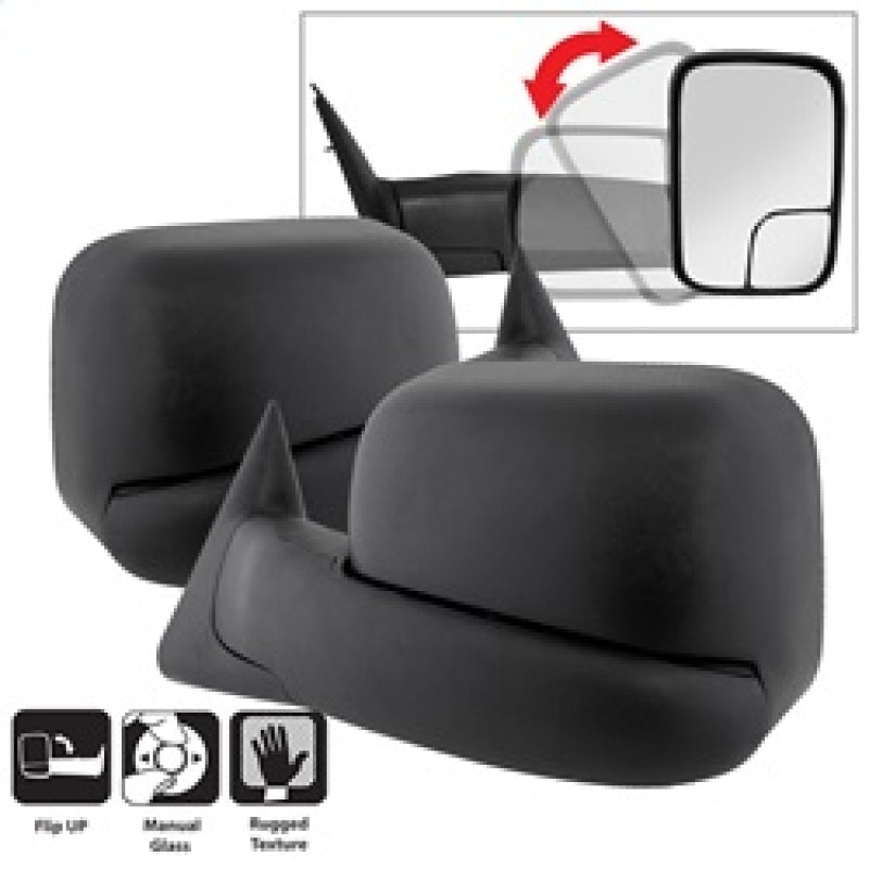 xTune Dodge Ram 94-01 L&R Manual Extendable Manual Adjust Mirror MIR-DRAM94-MA-SET Side Mirrors SPYDER