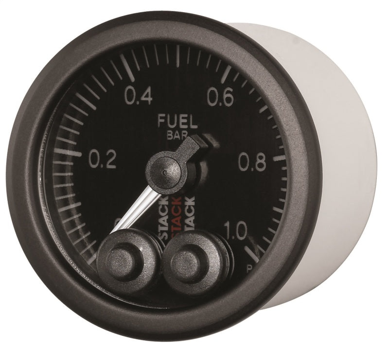 Autometer Stack 52mm 0-1 Bar M10 Male Pro-Control Fuel Pressure Gauge - Black Gauges AutoMeter