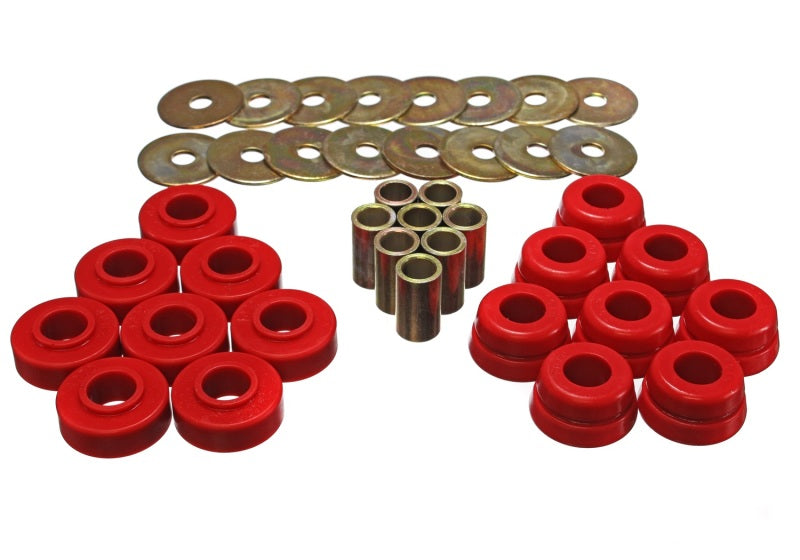 Energy Suspension Gm Body Mount Set W/Hardware - Red Bushing Kits Energy Suspension