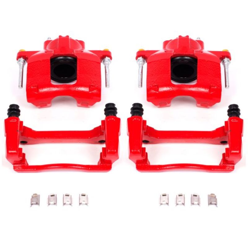Power Stop 07-18 Jeep Wrangler JK Front Red Calipers w/Brackets - Pair Brake Calipers - Perf PowerStop