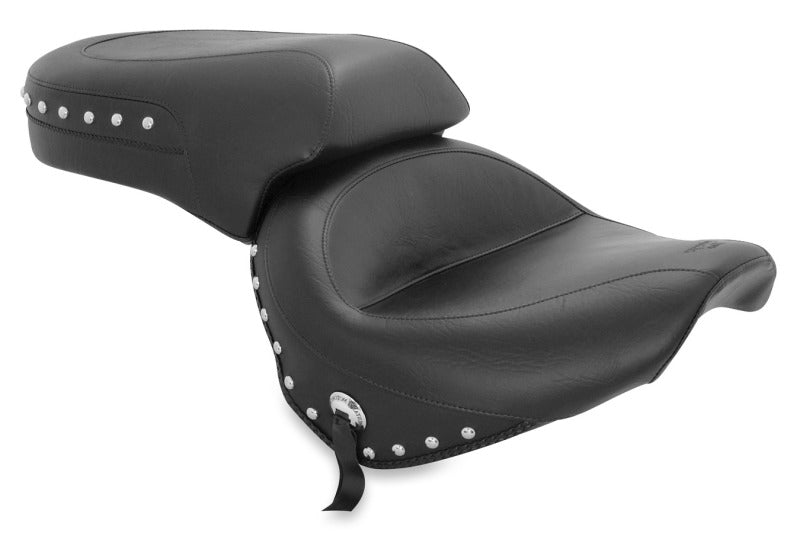 Mustang 98-16 Yamaha V-Star 650 Custom, 98-10 V-Star 650 Cl Touring 1PC Seat w/Studs - Black One-Piece Motorcycle Seats Mustang Motorcycle