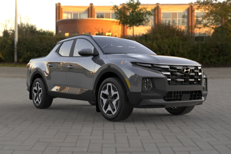 Rally Armor 22-25 Hyundai Santa Cruz Black Mud Flap w/Light Blue Logo Mud Flaps Rally Armor