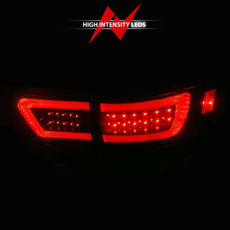 ANZO 11-13 Jeep Grand Cherokee LED Taillights w/ Lightbar Black Housing/Smoke Lens 4pcs Tail Lights ANZO