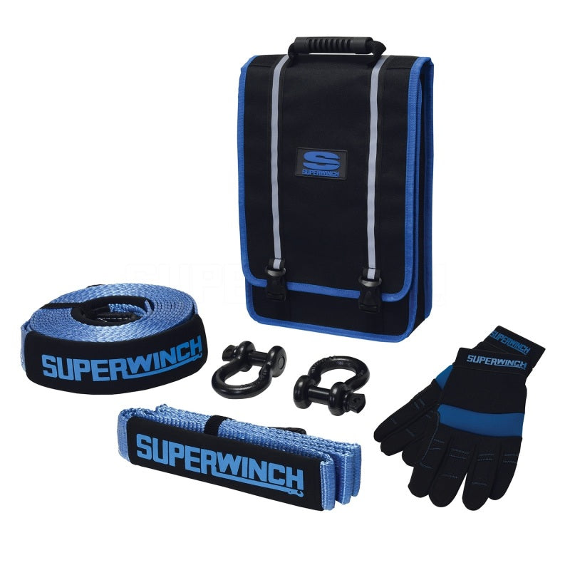 Superwinch Getaway Recovery Kit (Incl. Bow Shackles/Tree Trunk Protec/Recovery Strap/Gloves/Bag) Tow Straps Superwinch