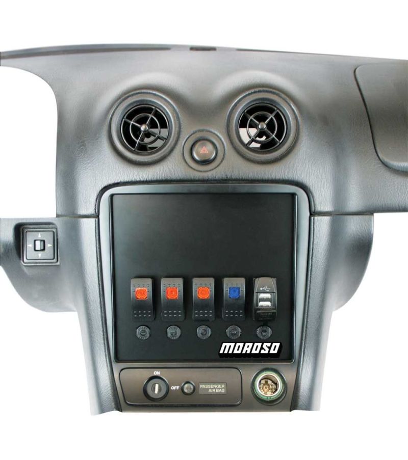 Moroso 99-04 Mazda Miata NB Radio/HVAC Pocket Block Off Plate With Switches Dash Mounts Moroso