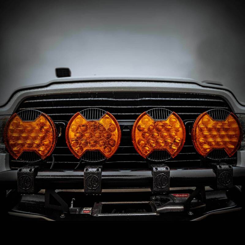 KC HiLiTES SlimLite 8in. LED Light Shield Driving (Shield Only) - Amber Light Covers and Guards KC HiLiTES