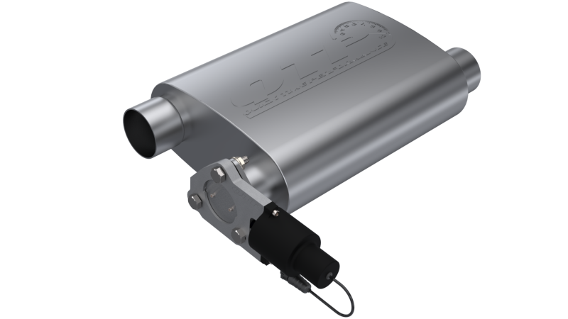 QTP 2.5in Weld-On 304SS Screamer Muffler w/Bolt-On QTEC Electric Cutout Muffler QTP