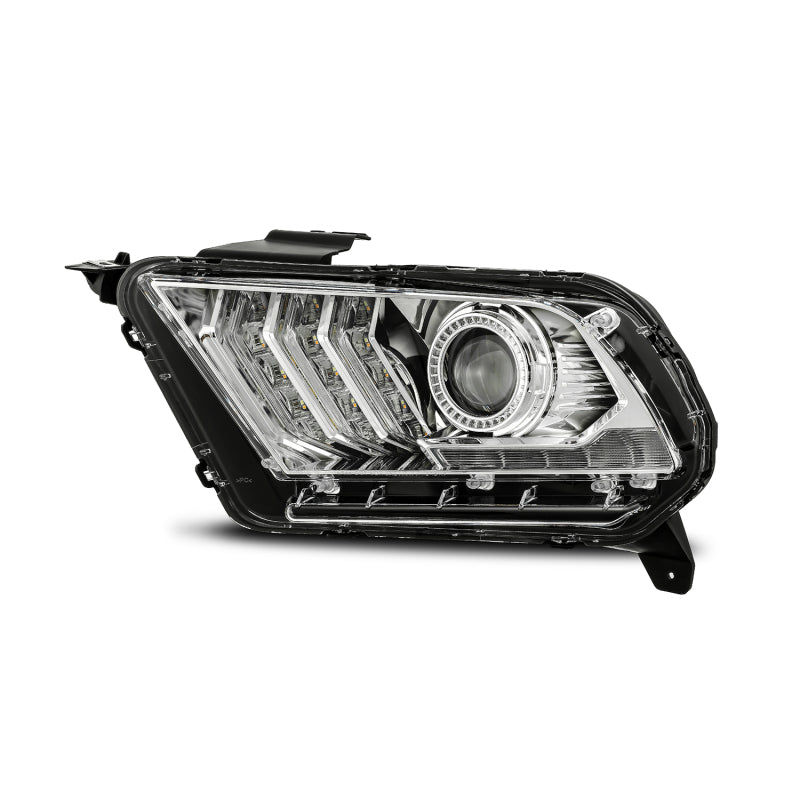 AlphaRex 10-12 Ford Mustang PRO-Series Projector Headlights Plank Style Chrome w/Top/Bottom DRL Headlights AlphaRex