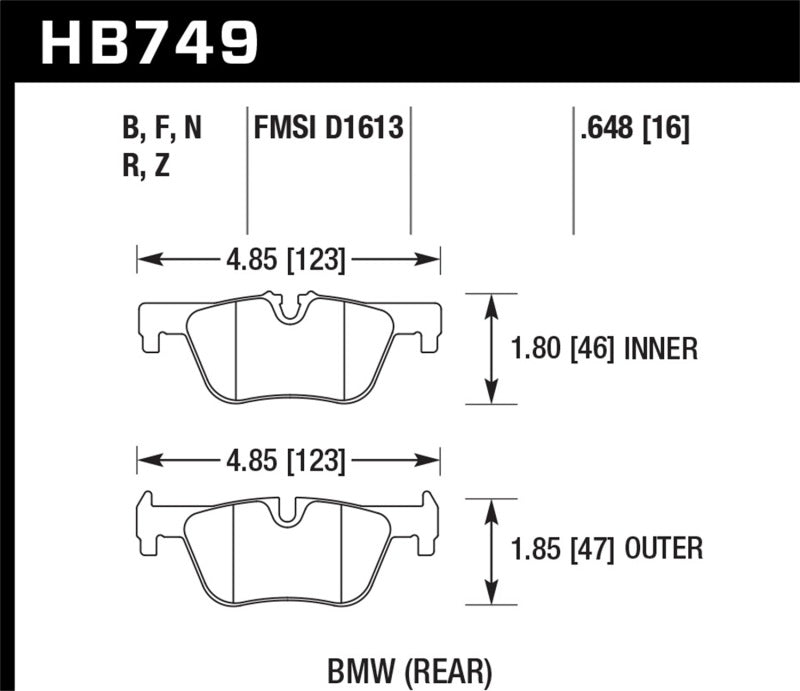 Hawk 13-14 BMW 328i/328i xDrive / 2014 428i/428i xDrive HPS 5.0 Rear Brake Pads Brake Pads - Performance Hawk Performance