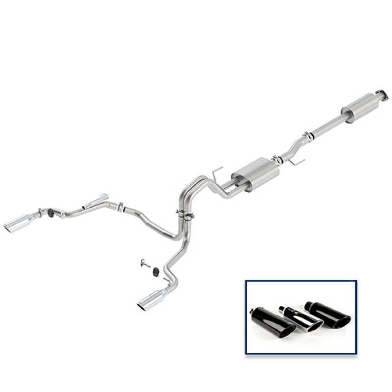 Ford Racing 15-18 F-150 5.0L Cat-Back Sport Exhaust System - Rear Exit Chrome Tips Catback Ford Racing