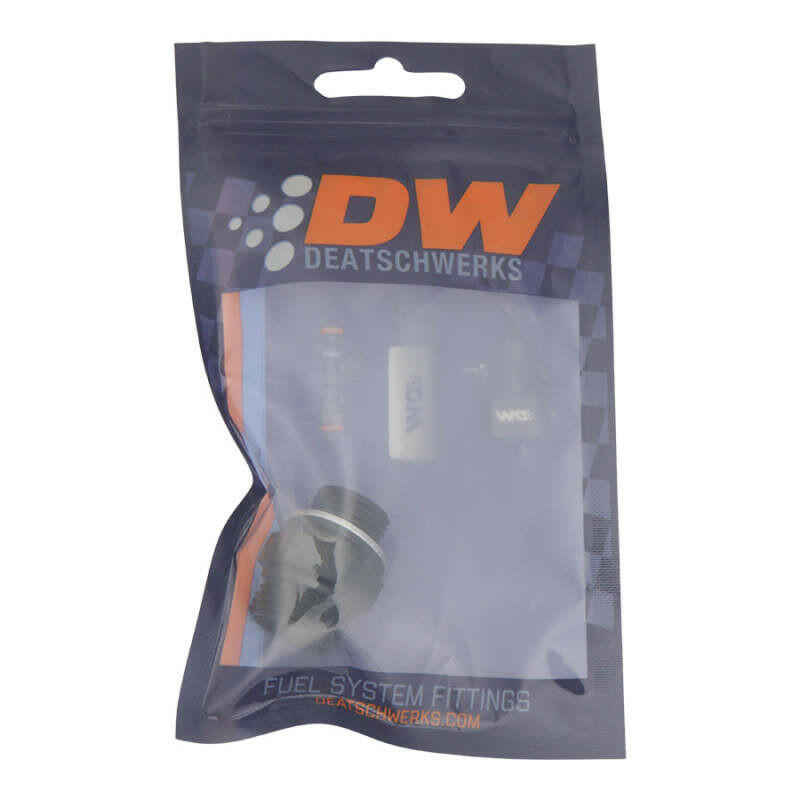 DeatschWerks 8AN ORB Male to M16 X 1.5 Metric Male (Incl O-Ring and Washer) - Anodized Matte Black Fittings DeatschWerks