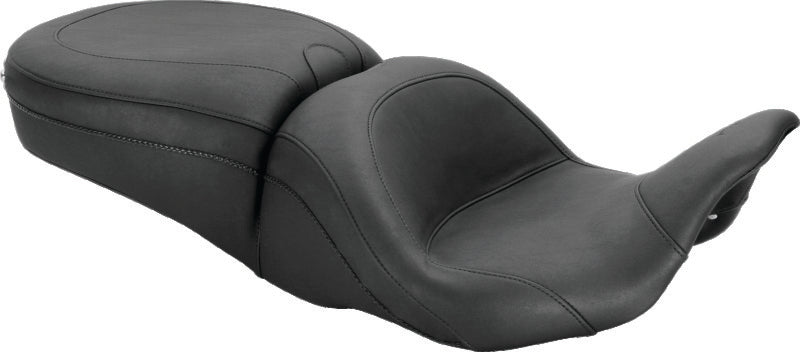Mustang 08-21 Harley Electra Glide, Rd Glide, Rd King, Str Glide Lowdown Touring 1PC Seat - Black One-Piece Motorcycle Seats Mustang Motorcycle
